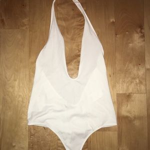 Express white halter bodysuit